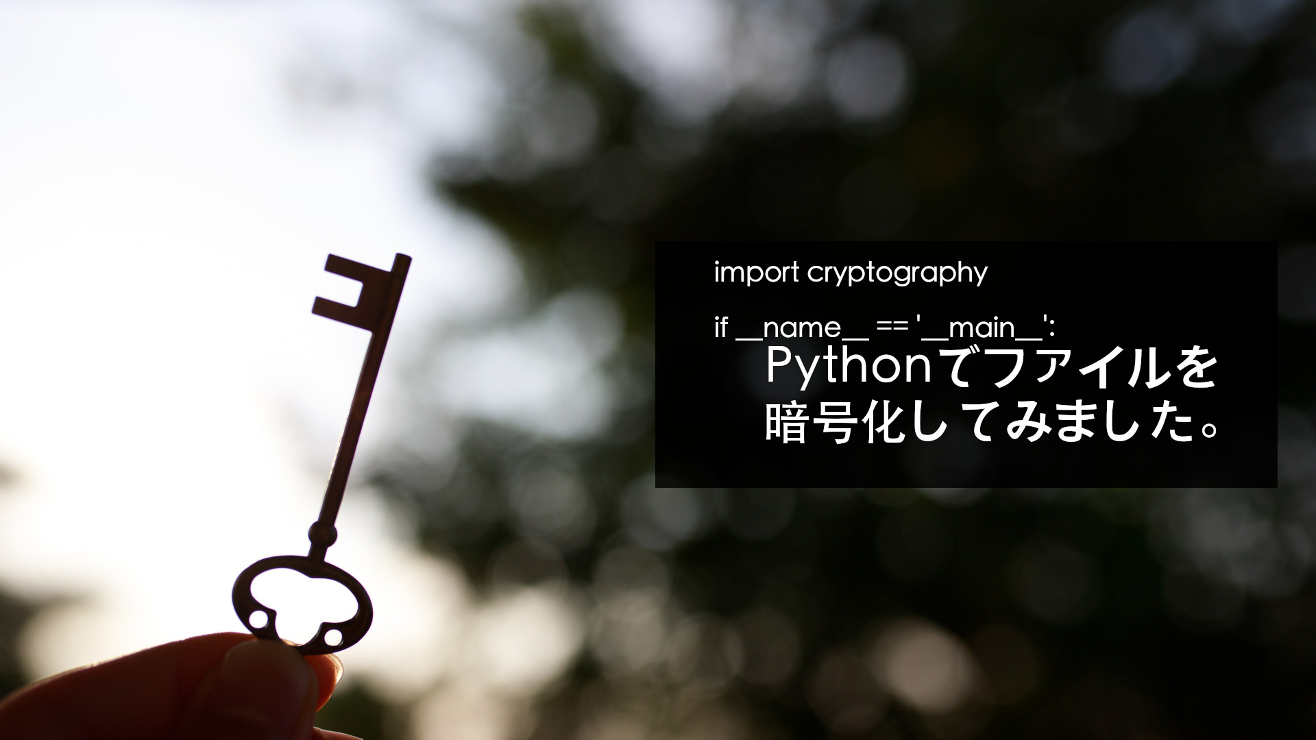 Read more about the article Python(cryptography)でファイルを共通鍵 暗号化！
